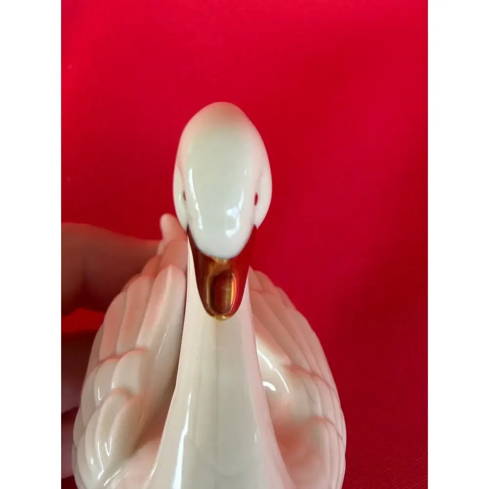 Vintage Lenox Porcelain Swan Place Card Holder Coquette Aesthetic 24K Gold Trim